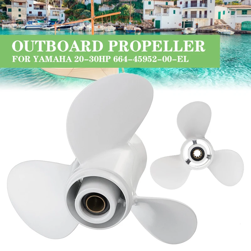 For Yamaha Outboard Propeller 9-7/8 x 14 Aluminum Alloy Screw 3 Blade 10 Spline Fits 20~30 HP Boat Motors Part #664-45952-00
For Yamaha Outboard Propeller 9-7/8 x 14 Aluminum Alloy Screw 3 Blade 10 Spline Fits 20~30 HP Boat Motors Part #664-45952-00