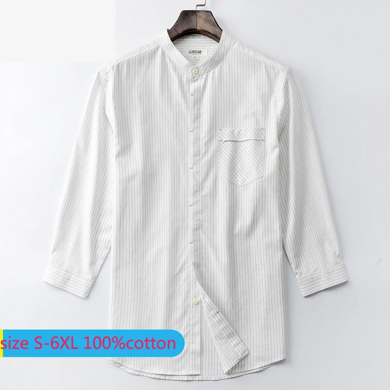 New Arrival Fashion Summer Seven Sleeve Shirt Men Pure Cotton Stripe Casual Shirts Casual Striped Plus Size SMLXL2XL3XL4XL5XL6XL
New Arrival Fashion Summer Seven Sleeve Shirt Men Pure Cotton Stripe Casual Shirts Casual Striped Plus Size SMLXL2XL3XL4XL5XL6XL