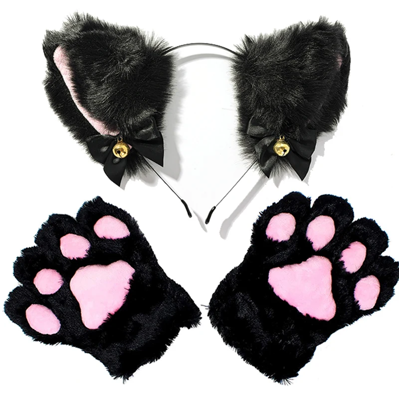 Cat Ear Bow Headband Necklace Cat Claw Gloves Cosplay Plush Bell Hairband Women Girl Masquerade Party Headwear Hair Accessories
Cat Ear Bow Headband Necklace Cat Claw Gloves Cosplay Plush Bell Hairband Women Girl Masquerade Party Headwear Hair Accessories