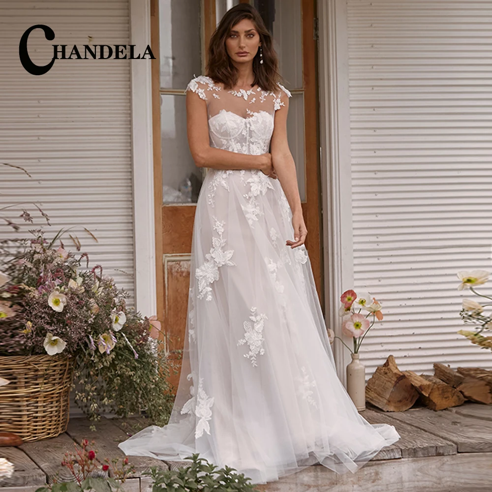 CHANDELA Classic Tulle Scoop Sequined Tank Backless Appliques Button Wedding Gown For Bride Custom Made Vestido De Casamento
CHANDELA Classic Tulle Scoop Sequined Tank Backless Appliques Button Wedding Gown For Bride Custom Made Vestido De Casamento