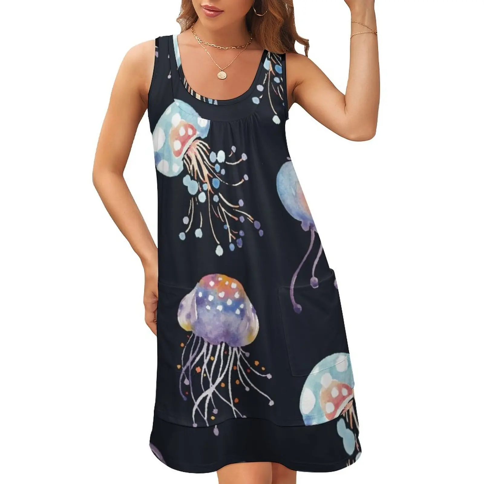 Patters Everyday What's in the deep sea Sleeveless U-Neck Fake Two Piece Dress Women's summer dress summer dresses womens 2024
Patters Everyday What's in the deep sea Sleeveless U-Neck Fake Two Piece Dress Women's summer dress summer dresses womens 2024