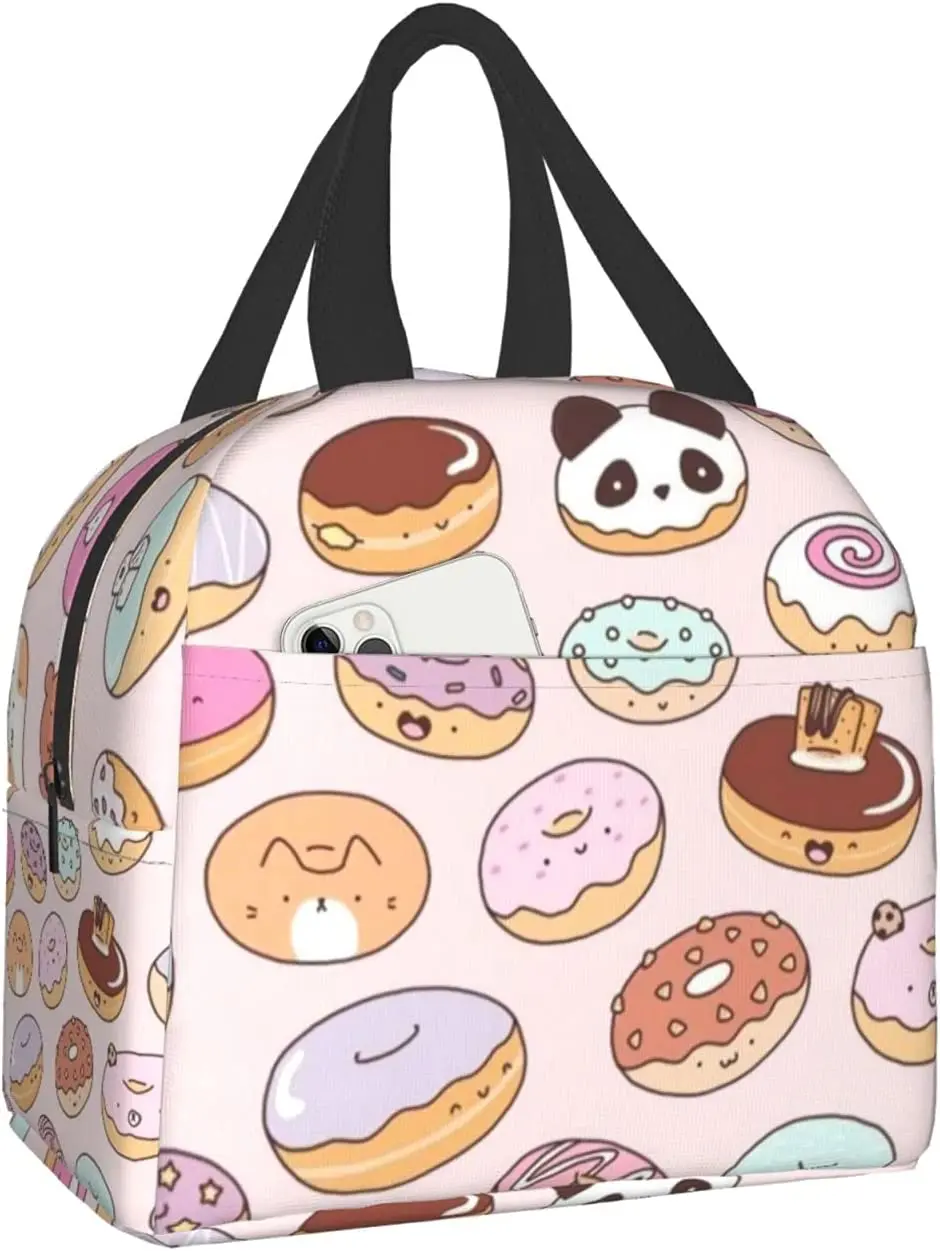 Kawaii Donuts Insulated Lunch Bag Reusable Lunch Box for Girls Cooler Lunch Tote Bag with Front Pocket for School Picnic Office
Kawaii Donuts Insulated Lunch Bag Reusable Lunch Box for Girls Cooler Lunch Tote Bag with Front Pocket for School Picnic Office