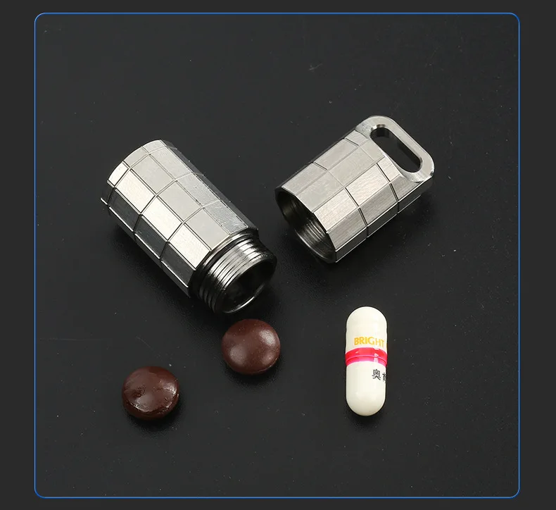 Outdoor titanium alloy waterproof bin sealed bin large capacity first aid mini medicine bottle travel storage box
Outdoor titanium alloy waterproof bin sealed bin large capacity first aid mini medicine bottle travel storage box