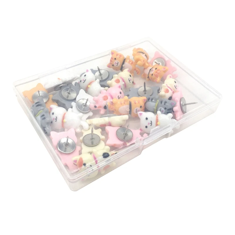 

30 Pack for Cat Push Pins Thumb Tacks for Photos Wall Maps Bulletin Board Cork Boards for Home Office School Dropship