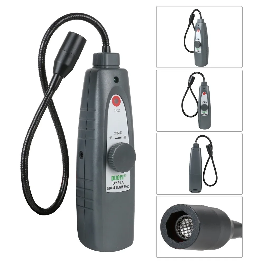 DY26A Ultrasonic Leak Detector Tool Transmitter Sealing Flaw Stethoscope Gas Water Leak Pressure Vacuum Probes Location
DY26A Ultrasonic Leak Detector Tool Transmitter Sealing Flaw Stethoscope Gas Water Leak Pressure Vacuum Probes Location