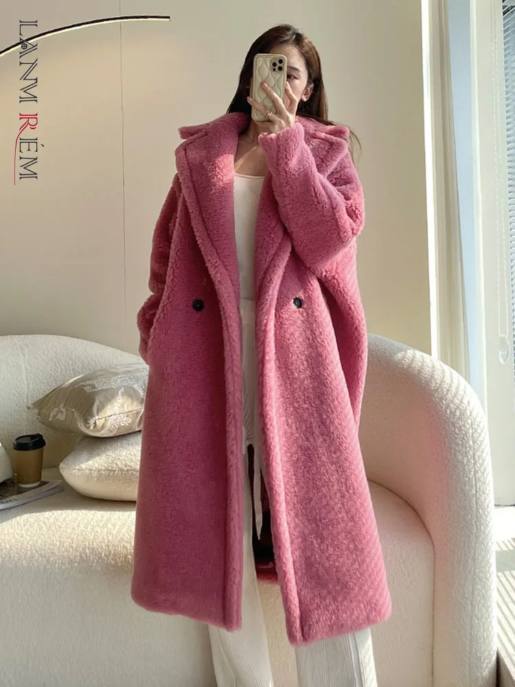 LANMREM Women Faux Fur Warm Coat Lapel Double Breasted Long Sleeves Loose Mid Length Thick Winter Coats Fashion Clothing 2DA1962
LANMREM Women Faux Fur Warm Coat Lapel Double Breasted Long Sleeves Loose Mid Length Thick Winter Coats Fashion Clothing 2DA1962