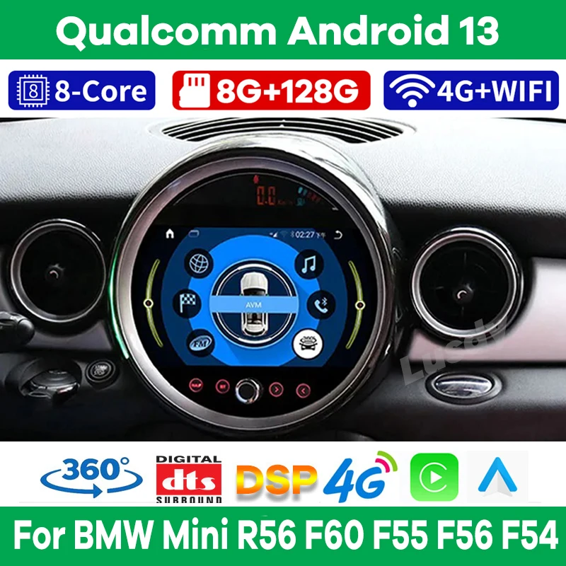 Автомобильный мультимедийный плеер Qualcomm 8 + 128G Android 13 для BMW Mini Cooper R56 R60 F54 F55 F56 автомобильное радио стерео видео GPS экран CarPlay
Автомобильный мультимедийный плеер Qualcomm 8 + 128G Android 13 для BMW Mini Cooper R56 R60 F54 F55 F56 автомобильное радио стерео видео GPS экран CarPlay