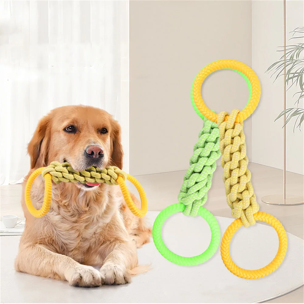 

Bite Resistant Pet Chew Toy Soft TPR Rope Knot Toy Small Dogs Interactive Training Toy Cat Puppy Teeth Cleaning Molar Biting Toy