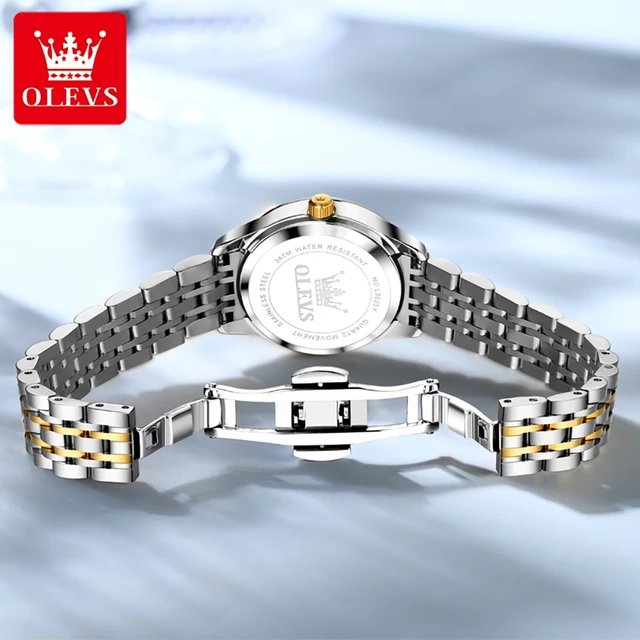OLEVS-Montre à quartz étanche pour hommes et femmes, diamant, mode de luxe, couple romantique, marque originale, ignorer 2