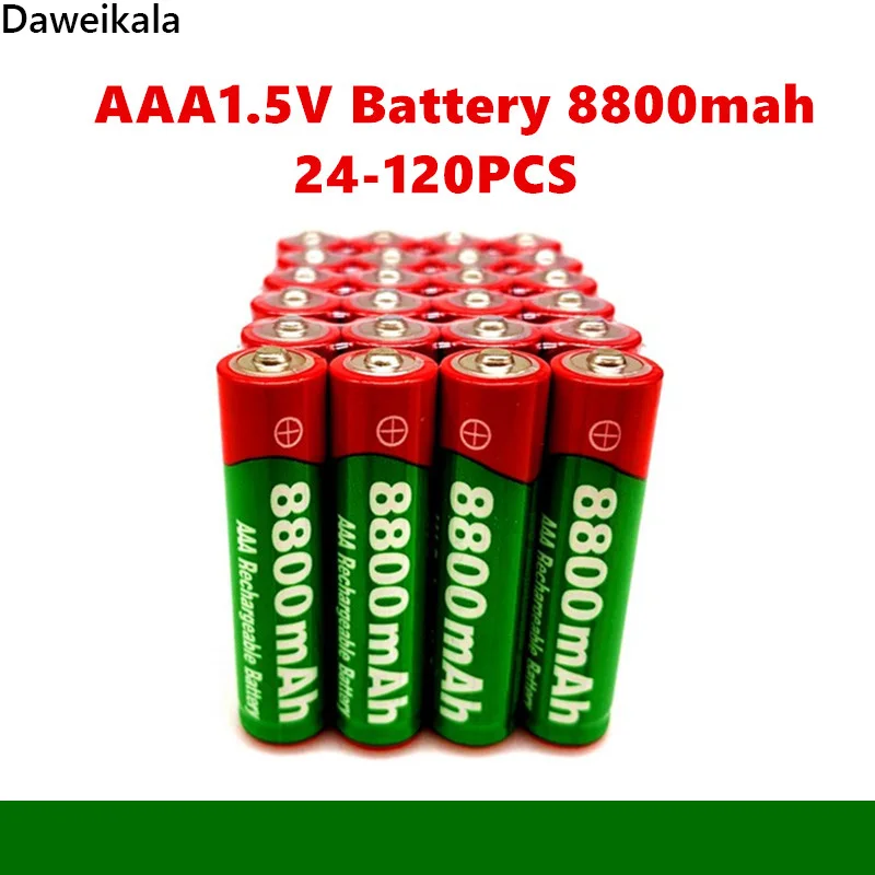 

24-120PCS1.5V AAA Rechargeable Battery 8800mah AAA 1.5V New Alkaline Rechargeable Batery for Led Light Toy Mp3wait+free Shipping