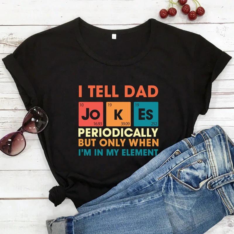 Цветная футболка с надписью «i tell dad шутки периодически», ретро-футболка на День отца
Цветная футболка с надписью «i tell dad шутки периодически», ретро-футболка на День отца
