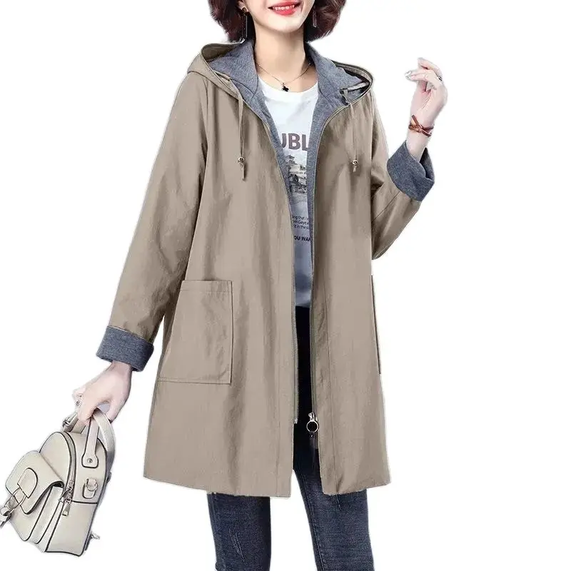 Fashion Women's Trench Coat 2023 New Spring Autumn Jacket Mid-Length Hooded Loose Casual Windbreaker Outerwear Female 5XL
Fashion Women's Trench Coat 2023 New Spring Autumn Jacket Mid-Length Hooded Loose Casual Windbreaker Outerwear Female 5XL