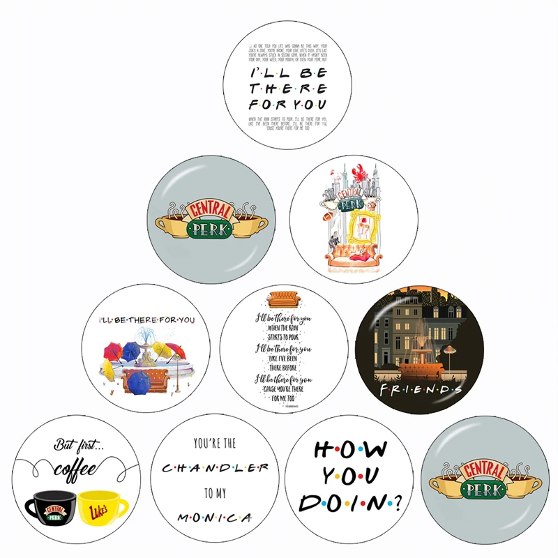 Friends TV Show 10pcs 12mm/14mm/16mm/18mm/20mm/25mm/30mm Round Photo Glass Cabochon Demo Flat Back Making Findings
Friends TV Show 10pcs 12mm/14mm/16mm/18mm/20mm/25mm/30mm Round Photo Glass Cabochon Demo Flat Back Making Findings