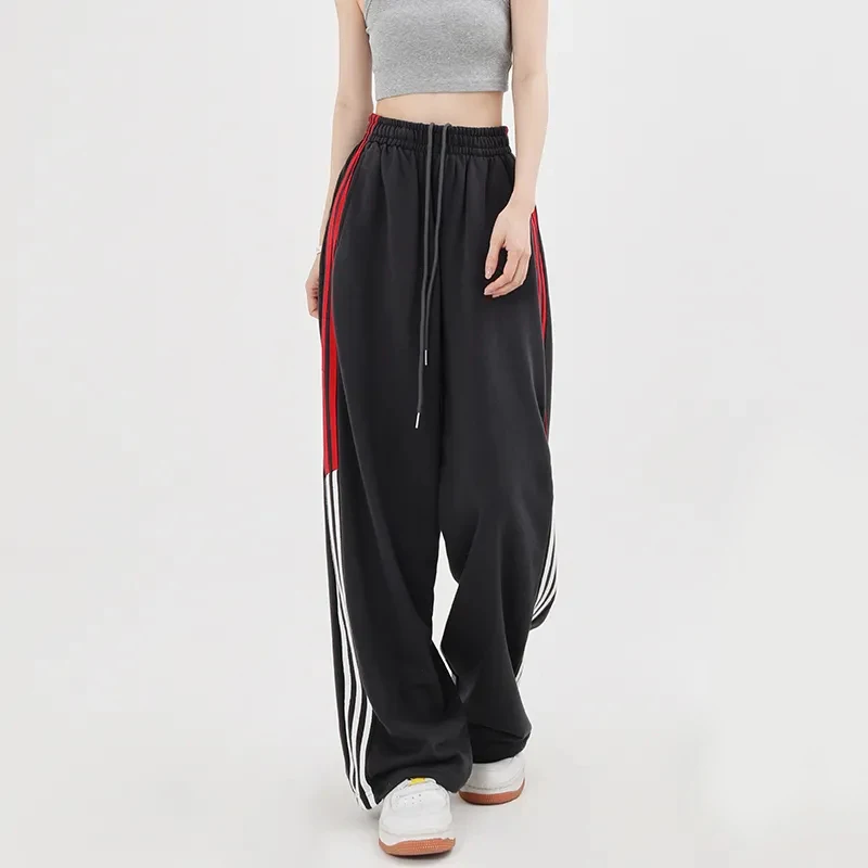 Streetwear High Waist Harajuku Striped Sweatpants Women American Retro Bf Lace Up Casual Trousers Fashion Loose Wide Leg Pants
Streetwear High Waist Harajuku Striped Sweatpants Women American Retro Bf Lace Up Casual Trousers Fashion Loose Wide Leg Pants