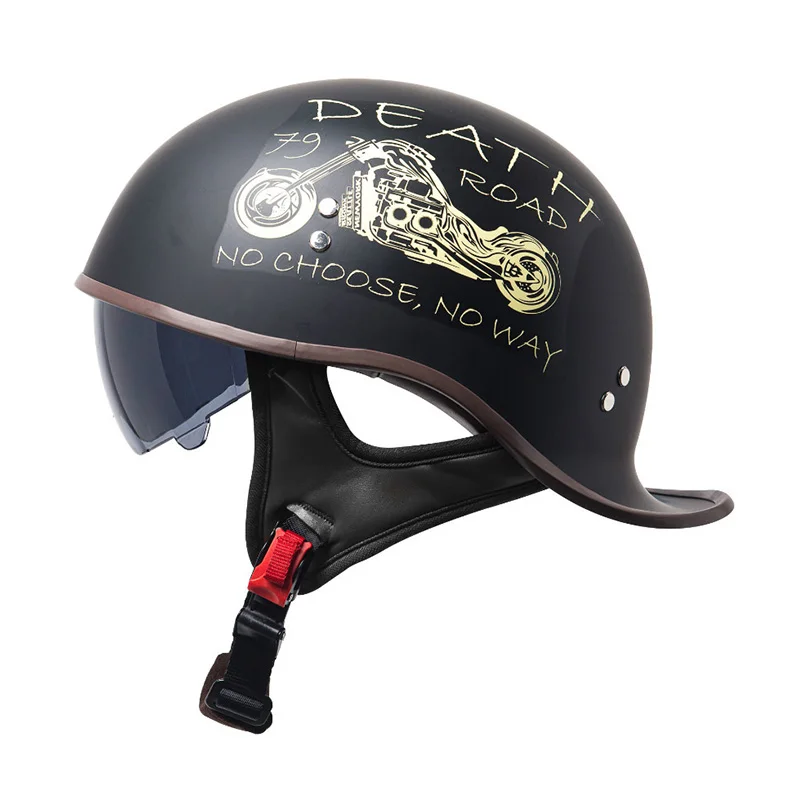 

DOT Approved Half Helmets for Motorcycle Retro Open Face Helmet Cascos Para Motos Vintage Motocross Motorbike Scooter Helm Men