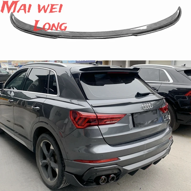 

New Design 2019 To 2022 For Audi Q3 Sportback Spoiler By Gloss Black Carbon Fiber Look Rear Mid Wing Lip High Quality ABS