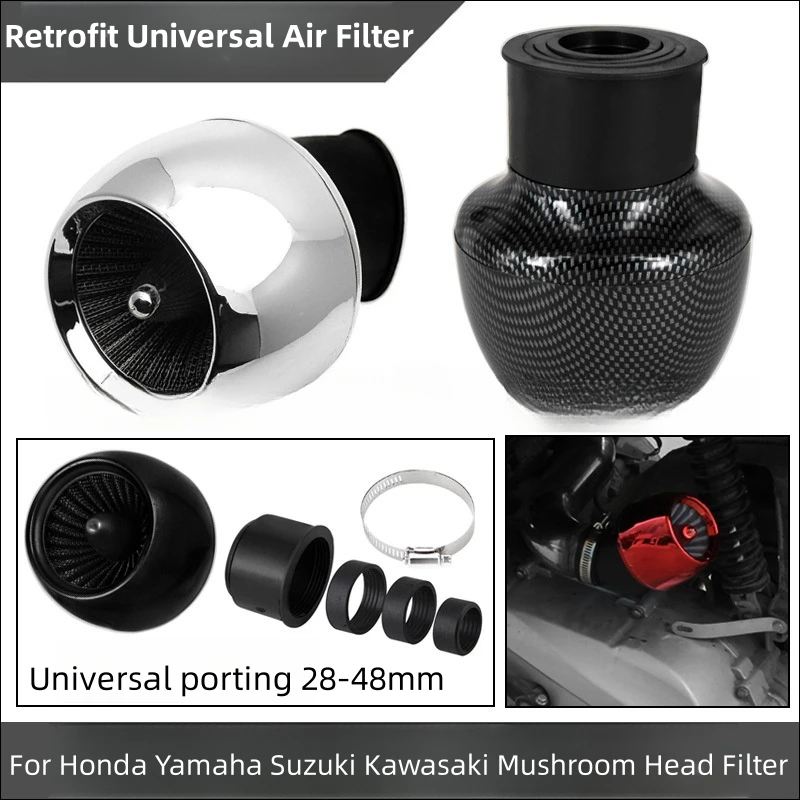 28mm/35mm/42mm/48mm Universal Motorcycle Air Filter Carbon Fiber For 150cc 250cc ATV Quad Moped Scooter Go Kart
28mm/35mm/42mm/48mm Universal Motorcycle Air Filter Carbon Fiber For 150cc 250cc ATV Quad Moped Scooter Go Kart