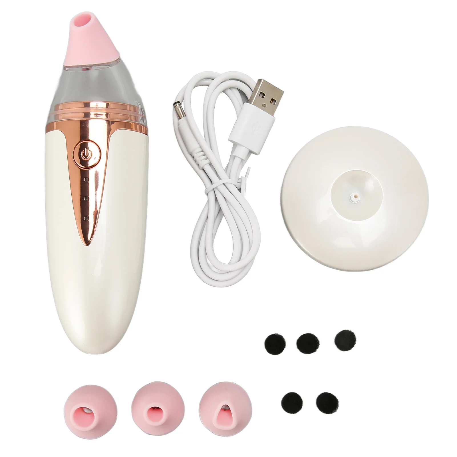 

Electric Blackhead Remover Vacuum Face Pore Cleaner Deep Cleansing Rechargeable Reduce Fine Lines with 3 Suction Head for Salon