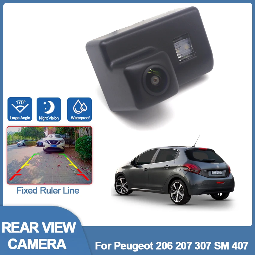 

CCD HD Car Rear View Reverse Camera Parking Backup Parking Assistance HD Camera Waterproof IP68 For Peugeot 206 207 307 SM 407