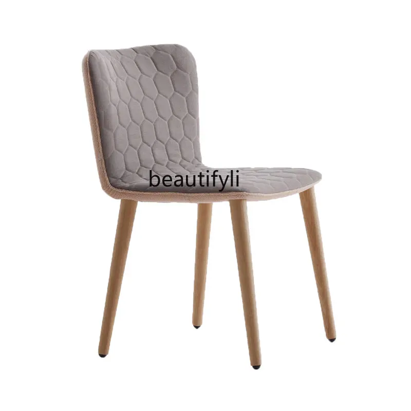 

Customized Nordic Minimalism Creative Leisure Dining Chair Modern Minimalist Designer Art Six-Side Grid Tea Chair vanity chair