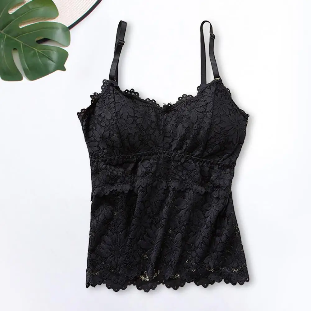Woman Knitted Tank Top Adjustable Straps Padded See-through Bra Pullover Vest Sweet Hollow Lace Underwear Top
Woman Knitted Tank Top Adjustable Straps Padded See-through Bra Pullover Vest Sweet Hollow Lace Underwear Top