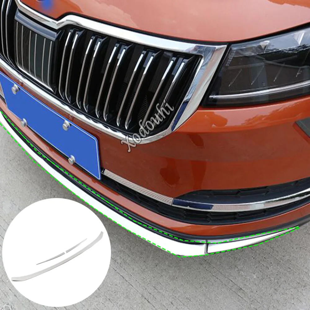 

Steel Front Bumper Guard Protector Trim For Skoda Karoq 2017 2018 2019 2020 2021 2022 Decoration Grill Auto Exterior Accessories