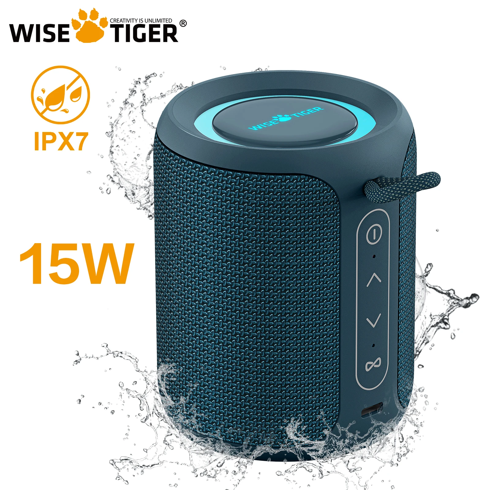 

WISETIGER P1S Mini Portable Bluetooth Speaker IPX7 Waterproof Sound Box Bass Boost TWS Dual Pairing BT5.3 15W Wireless Speakers