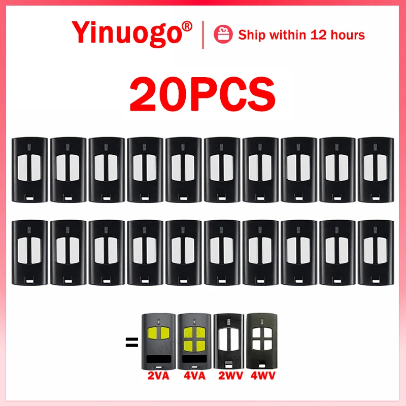 

20PCS Gate Remote Control Garage Door Opener 433.92MHz Rolling Code Compatible With TO GO 2WV 4WV WV VA 2VA 4VA Hand Transmitter