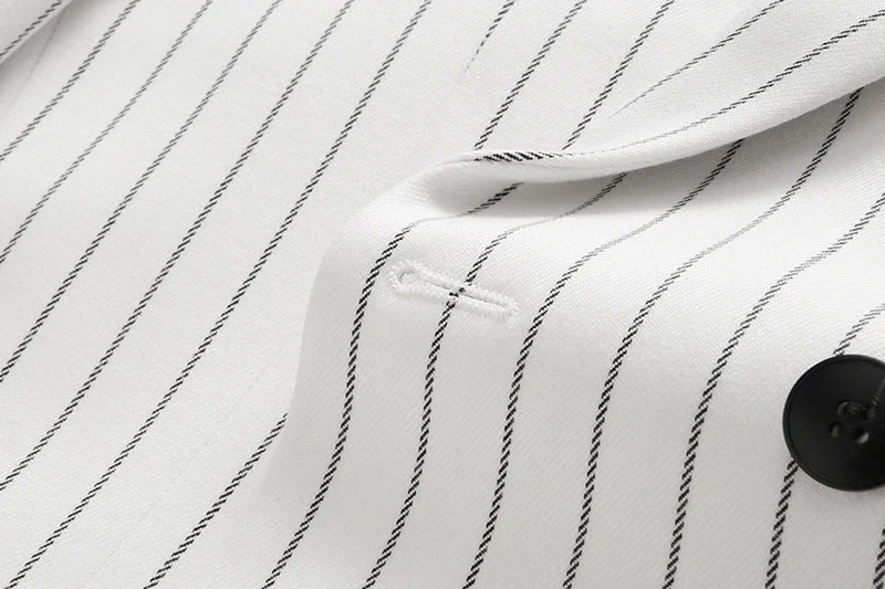 Fashion Men Double Breasted Striped Suit 2 Piece Black / Wine Red Homme Business Social Wedding Party Blazers and Trousers 211 Se80b78e0d35843b9b3475293518c03c8u