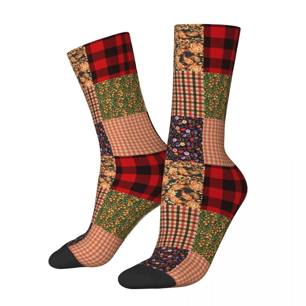 

Crazy Design Unisex Tartan Design Design Socks check parttern joint Accessories Skateboard Socks Warm Wonderful Gifts