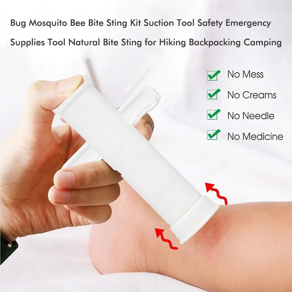 Bug Mosquito Bee Bite Sting Kit Suction Tool Safety Emergency Supplies Tool Natural Bite Sting for Hiking Backpacking Camping
Bug Mosquito Bee Bite Sting Kit Suction Tool Safety Emergency Supplies Tool Natural Bite Sting for Hiking Backpacking Camping