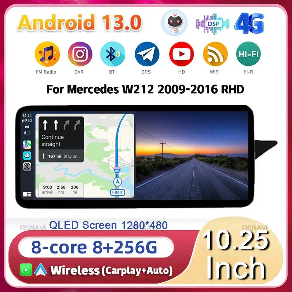 Автомобильная стереосистема 8 ядер Android 13 для Mercedes W212 2009-2016 RHD WIFI + 4G GPS Carplay автомобильный мультимедийный плеер DSP 8 + 256 Гб Сенсорный экран
Автомобильная стереосистема 8 ядер Android 13 для Mercedes W212 2009-2016 RHD WIFI + 4G GPS Carplay автомобильный мультимедийный плеер DSP 8 + 256 Гб Сенсорный экран