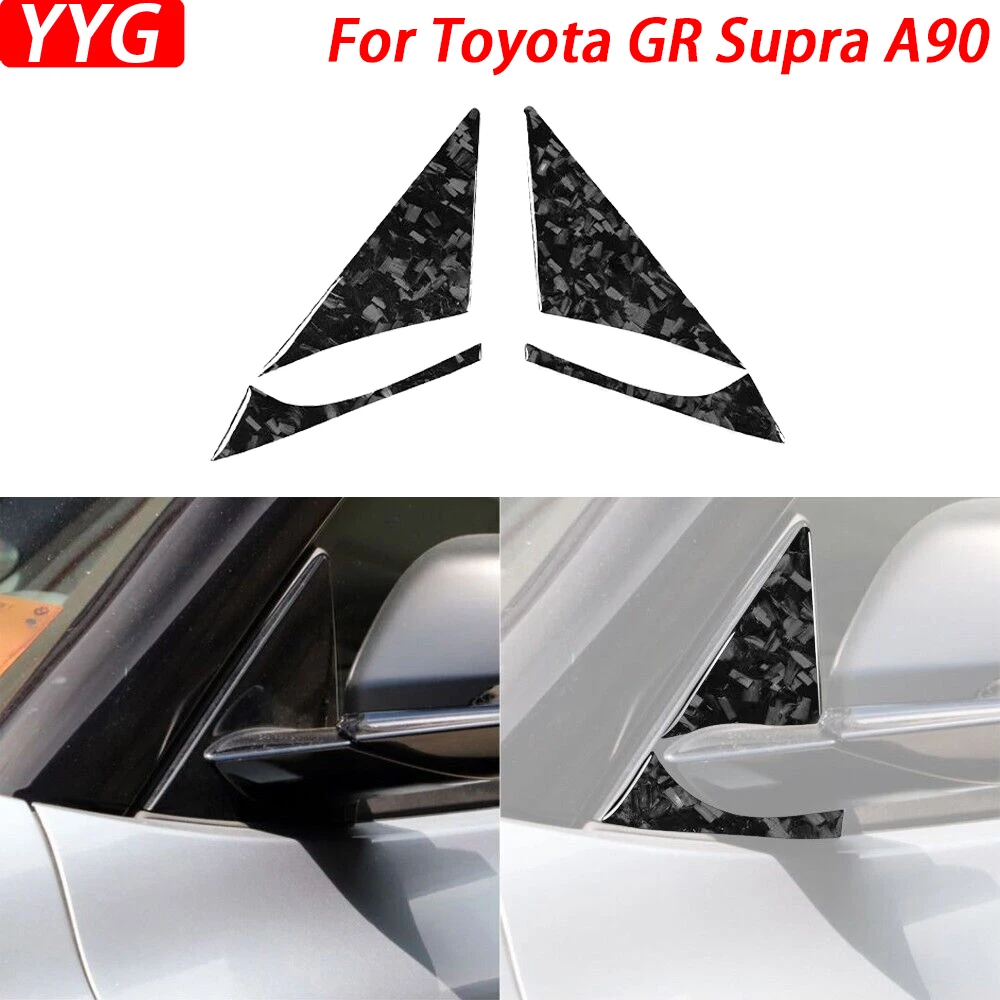 Кованая панель заднего вида из углеродного волокна для Toyota GR Supra A90 2020-2023, панель А-столба, отделочная крышка, аксессуары для интерьера автомобиля, наклейка 
Кованая панель заднего вида из углеродного волокна для Toyota GR Supra A90 2020-2023, панель А-столба, отделочная крышка, аксессуары для интерьера автомобиля, наклейка