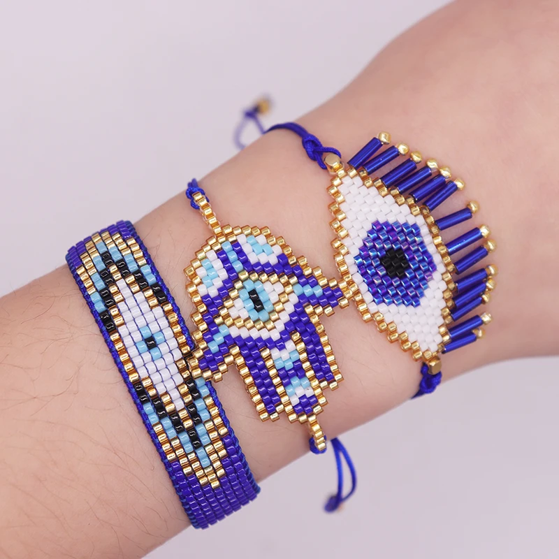 ZHONGVI Hamsa Hand Bracelet Blue Evil Eye Jewelry Colorful Miyuki Beads Boho Braided Handmade Tassel Bracelets Set Wholesale
ZHONGVI Hamsa Hand Bracelet Blue Evil Eye Jewelry Colorful Miyuki Beads Boho Braided Handmade Tassel Bracelets Set Wholesale