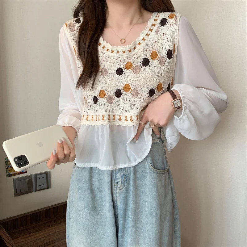 2023 New Blouse Fouar Women Embroidered Jacqrd Large Round Neck Long Sleeve Korean Version Is Sweet Versatile Free Shipping
2023 New Blouse Fouar Women Embroidered Jacqrd Large Round Neck Long Sleeve Korean Version Is Sweet Versatile Free Shipping