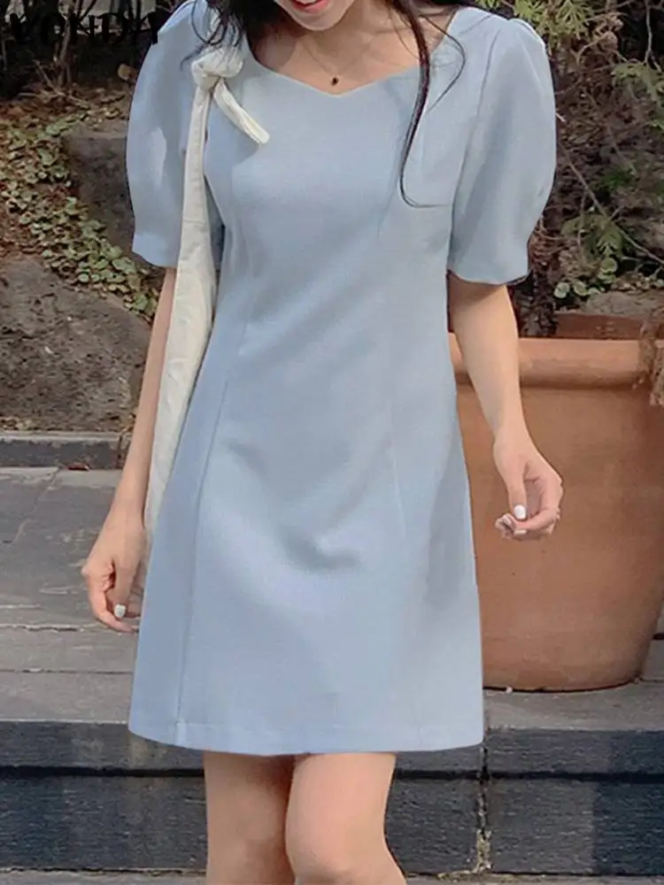 VONDA Summer Mini Dress 2024 Women Short Puff Sleeve Party Beach Sundress Sexy Square Collar Casual Loose Solid Color Vestidos 
VONDA Summer Mini Dress 2024 Women Short Puff Sleeve Party Beach Sundress Sexy Square Collar Casual Loose Solid Color Vestidos