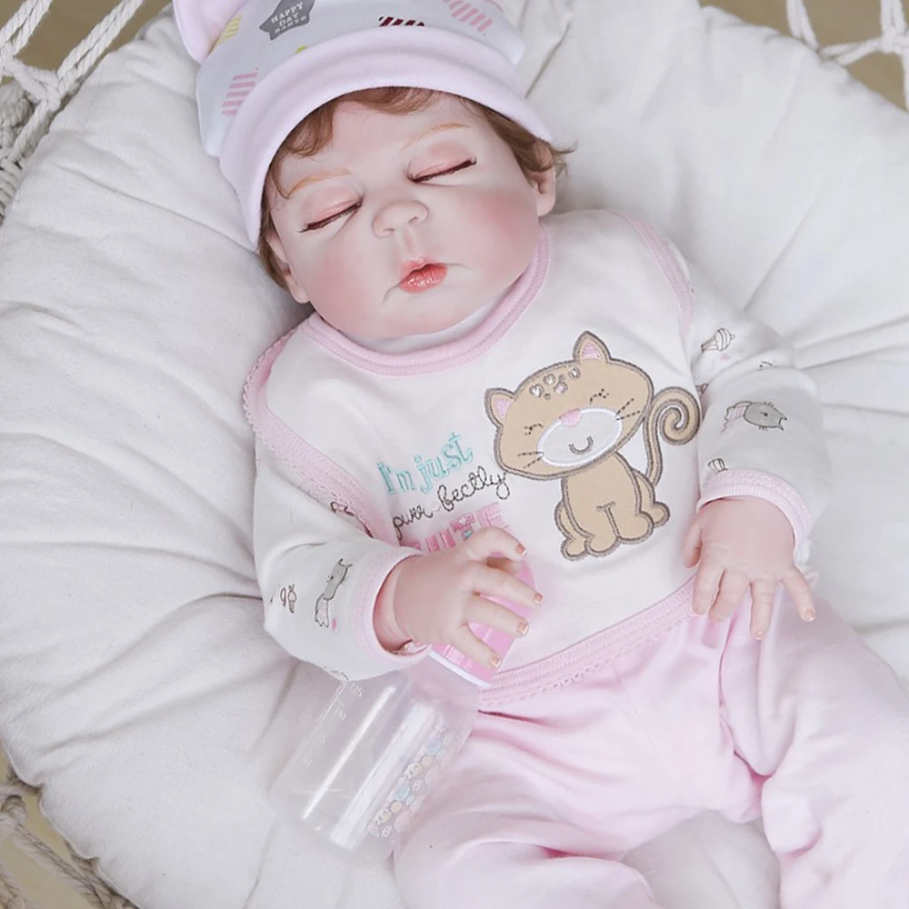 23 Inch Girl Full Body Silicone Baby Doll Lifelike Bebe Reborn Bonecas Surprice Children Gift Toys
23 Inch Girl Full Body Silicone Baby Doll Lifelike Bebe Reborn Bonecas Surprice Children Gift Toys