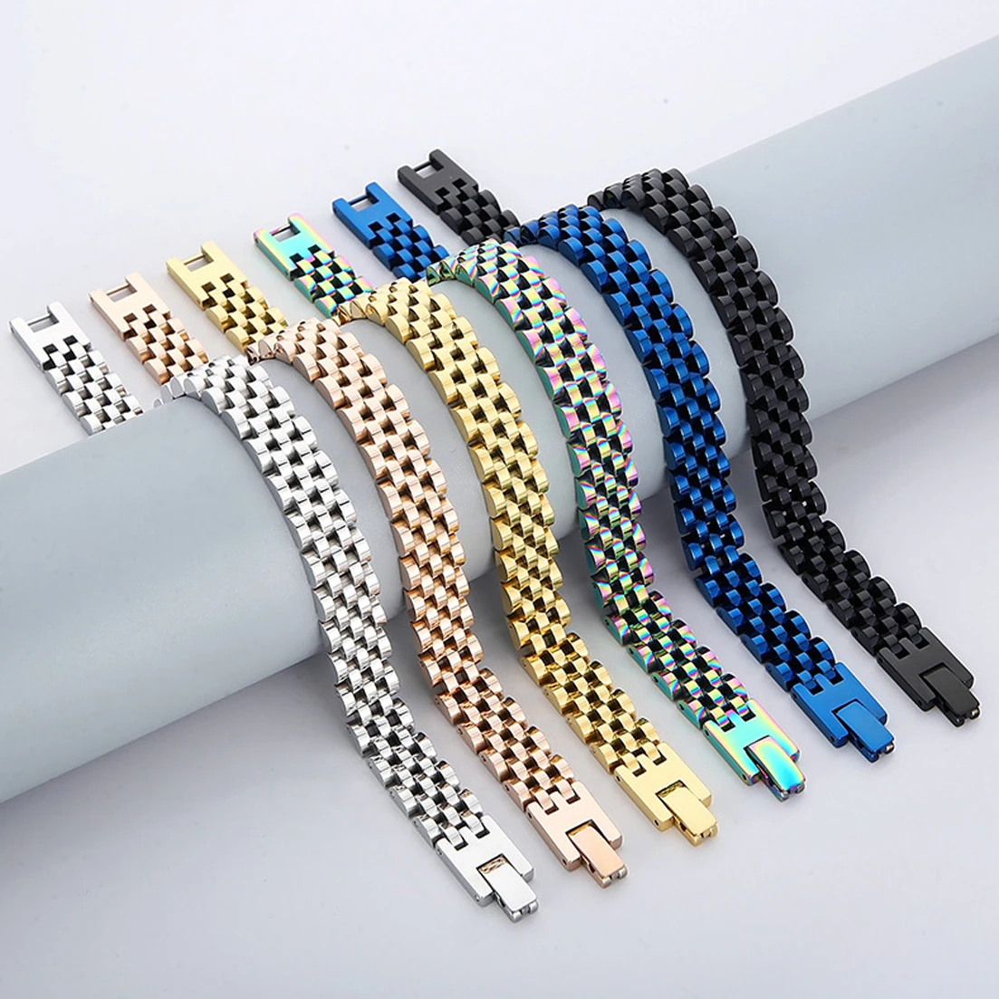 Granny Chic Wristband Bracelet for Men Women, Stainless Steel Chain Bangle Jewelry, 10mm wide, 22cm long, 6 Colors
Granny Chic Wristband Bracelet for Men Women, Stainless Steel Chain Bangle Jewelry, 10mm wide, 22cm long, 6 Colors