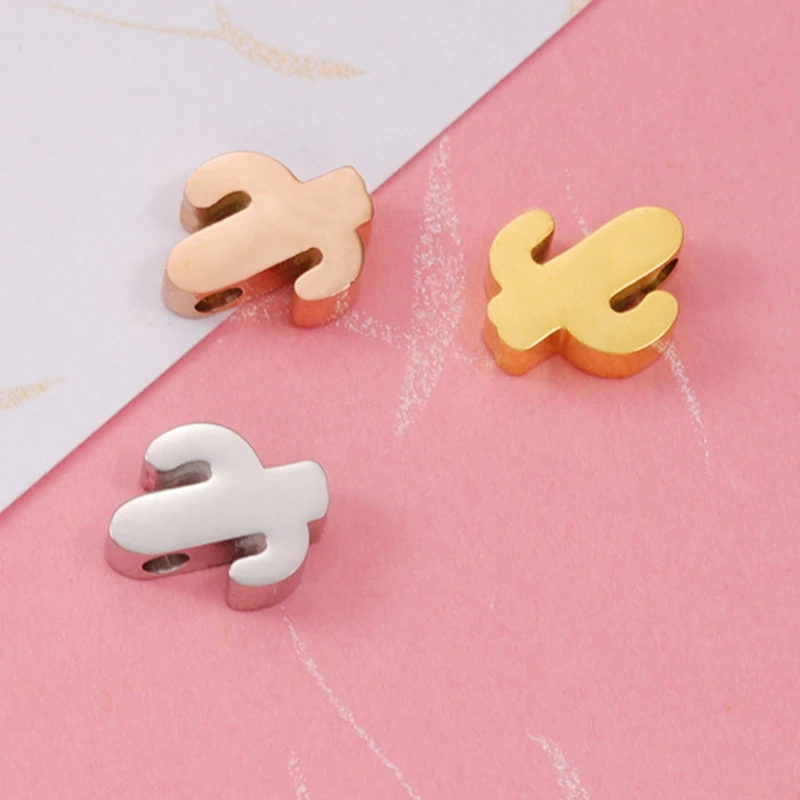 5Pcs/lot Hole 2mm Stainless Steel Cactus Rose Gold Charms Spacer Beads for Needlework Jewelry Making Bracelets Waist Bulk Items 
5Pcs/lot Hole 2mm Stainless Steel Cactus Rose Gold Charms Spacer Beads for Needlework Jewelry Making Bracelets Waist Bulk Items
