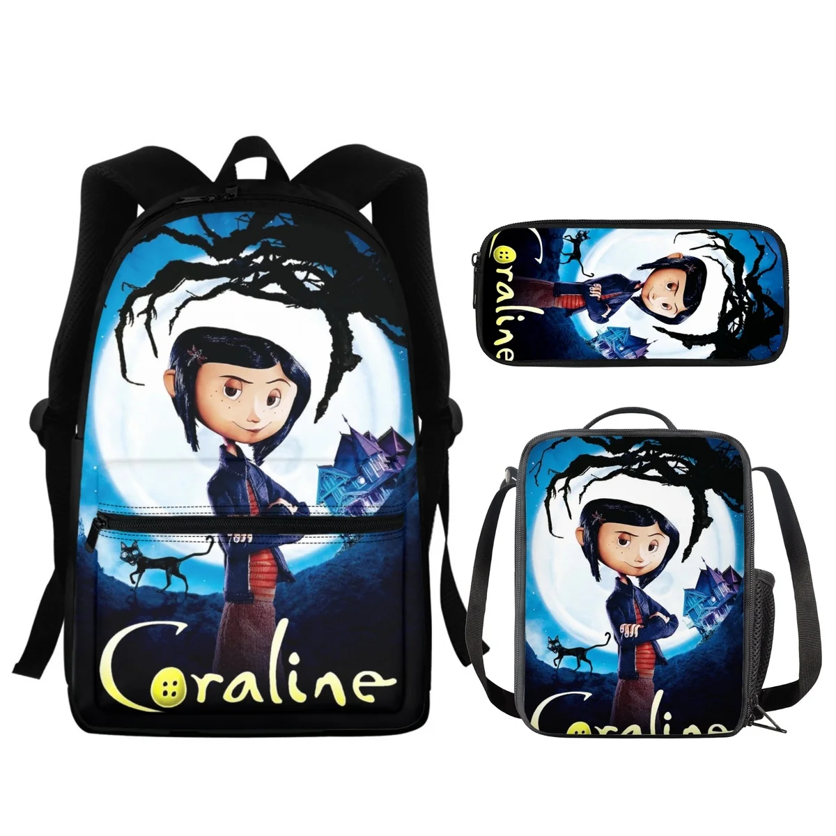 New Arrivals Coraline Fluffy Schoolbags Student 3Pcs/Set Pencil Case Handy Meal Bags Fashion Girls Backpacks Lightweight Escolar
New Arrivals Coraline Fluffy Schoolbags Student 3Pcs/Set Pencil Case Handy Meal Bags Fashion Girls Backpacks Lightweight Escolar
