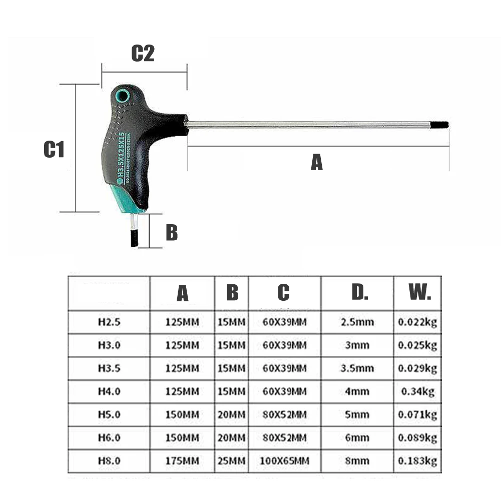 1pc Hexagon Screwdriver T-Handle Hex Wrench Key H2.5-H8 Bits Double Head For Mechanical Home Appliance Repairing Hand Tool
1pc Hexagon Screwdriver T-Handle Hex Wrench Key H2.5-H8 Bits Double Head For Mechanical Home Appliance Repairing Hand Tool