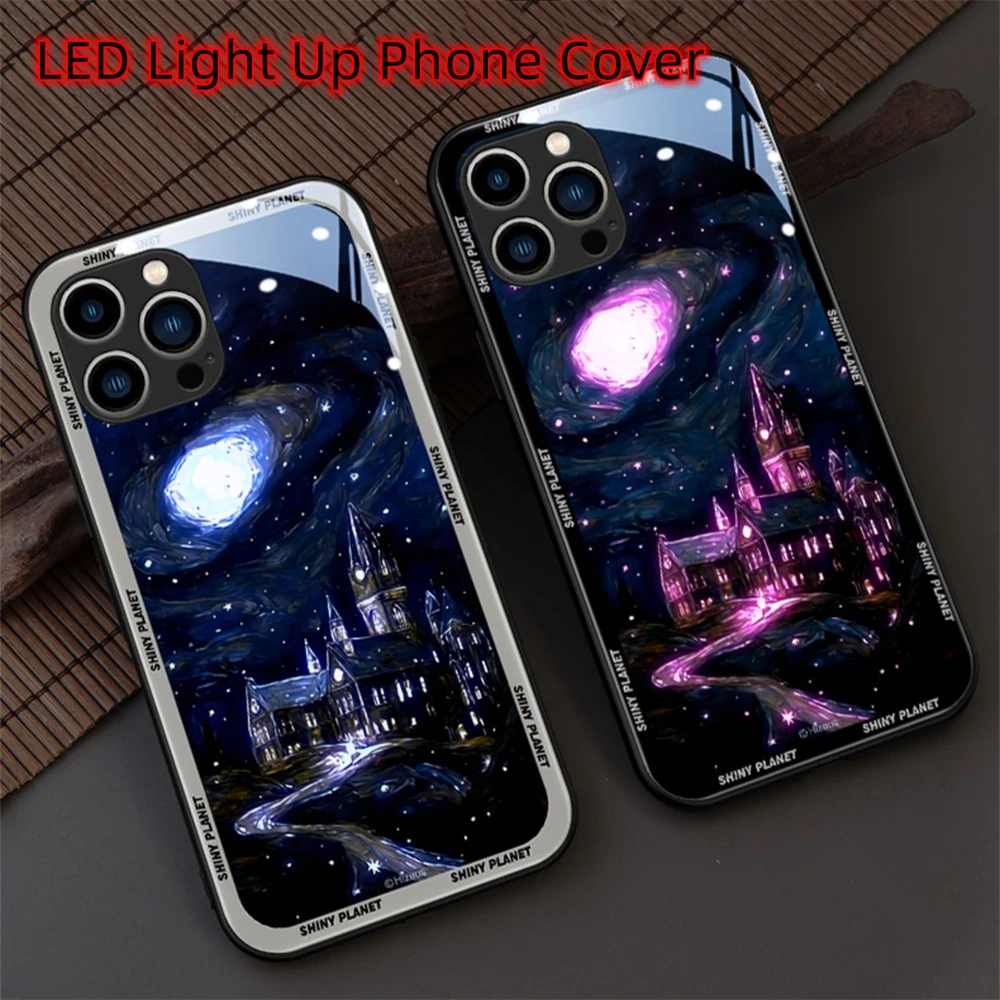 Magic Castle Luxury Luminous Glass Phone Case For iPhone 15 14 13 12 11 Pro Max X XR XS 6 7 8 Plus SE2020 LED Light Up cover
Magic Castle Luxury Luminous Glass Phone Case For iPhone 15 14 13 12 11 Pro Max X XR XS 6 7 8 Plus SE2020 LED Light Up cover