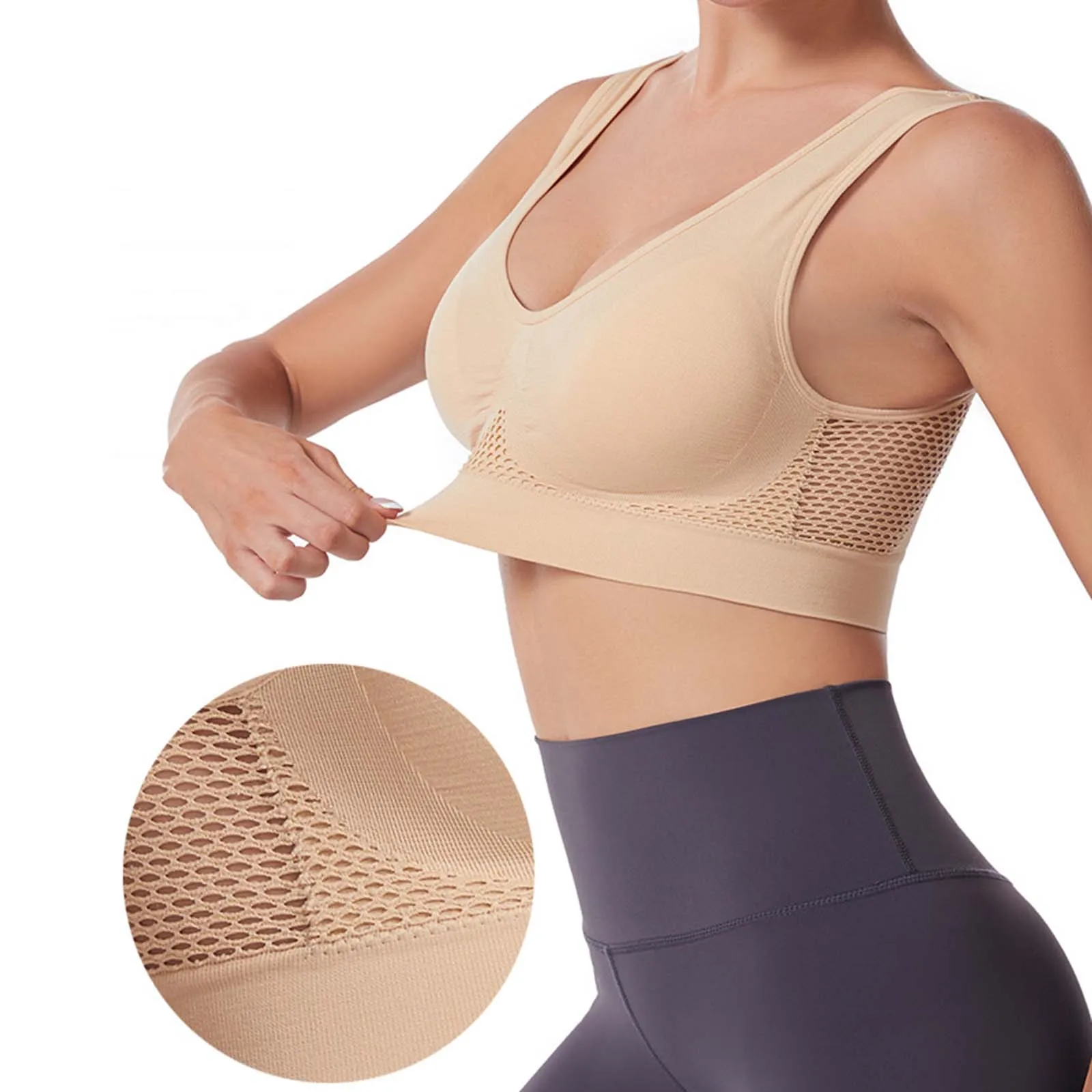 

Women Seamless Bras Shockproof Bra Fitness Gym Running Underwear Wireless 6xl Large Size Crop Top Breathable Sports Bra Intimate