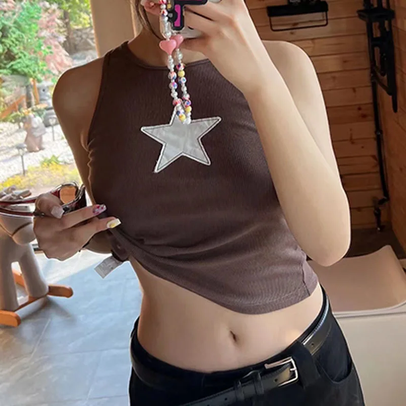 2022 Y2K Aesthetics Brown Star Embroidered Baby Tee 2000s Streetwear Sleeveless Tank Top Crop Top Trash Fairy Harajuku Clubwear
2022 Y2K Aesthetics Brown Star Embroidered Baby Tee 2000s Streetwear Sleeveless Tank Top Crop Top Trash Fairy Harajuku Clubwear