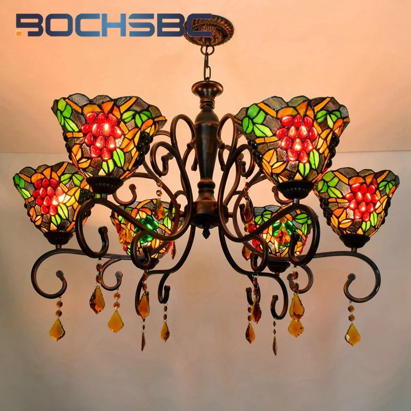 BOCHSBC Tiffany Light Luxury stained glass crystal grape Crystal Chandelier Garden Living Room Bar restaurant aisle parrot decor
BOCHSBC Tiffany Light Luxury stained glass crystal grape Crystal Chandelier Garden Living Room Bar restaurant aisle parrot decor