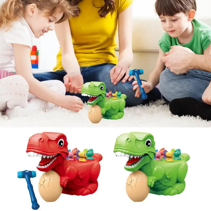

Interactive Pounding Toys Dinosaur Shape Popping Game With Sound & Light Random Hammer Color Battery Powered Breakthrough Game