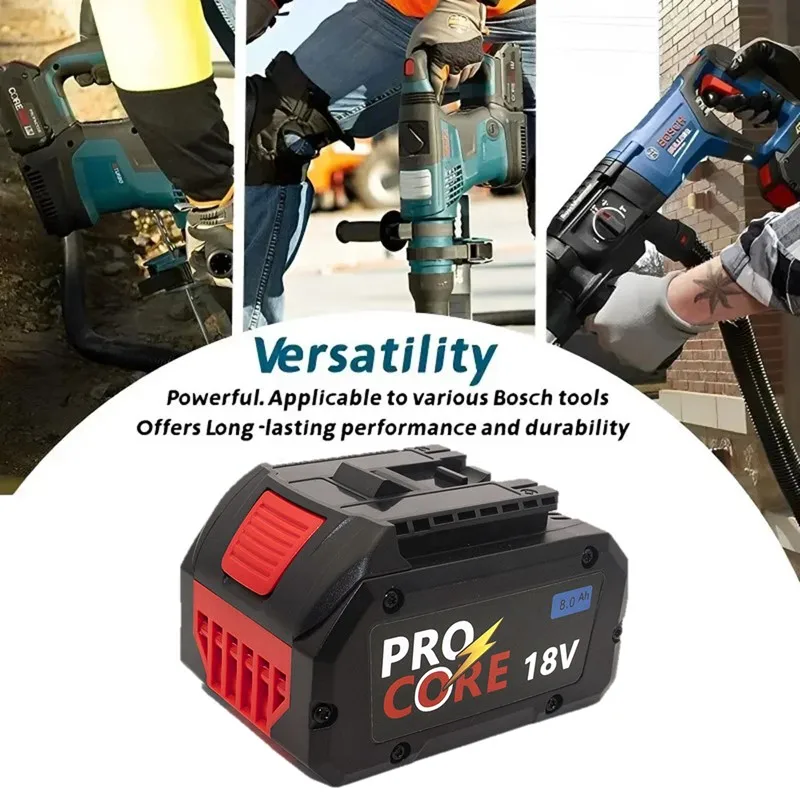 For Bosch 18V 8.0Ah lithium battery with large capacity Procore 21700 cells 12Ah 10Ah
For Bosch 18V 8.0Ah lithium battery with large capacity Procore 21700 cells 12Ah 10Ah