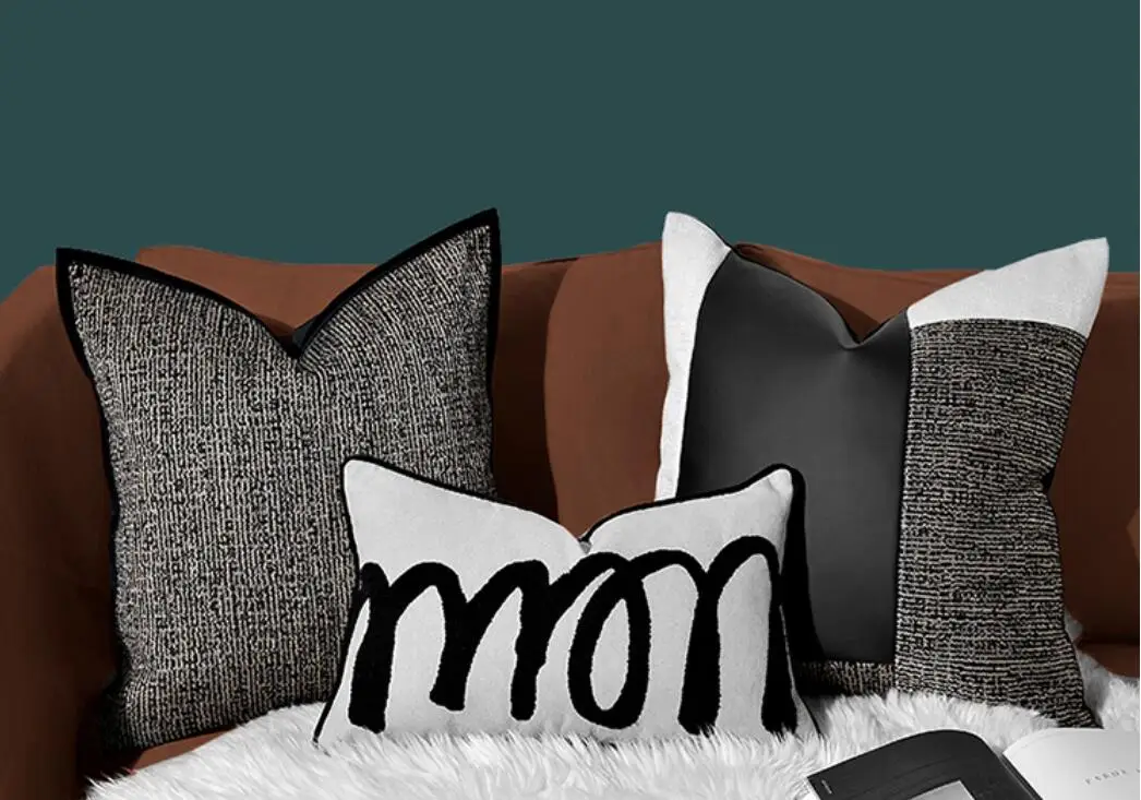 Modern Simple Premium Black and White Living Room Sofa Throw Pillow Cover Bed Cushion Cover
Modern Simple Premium Black and White Living Room Sofa Throw Pillow Cover Bed Cushion Cover