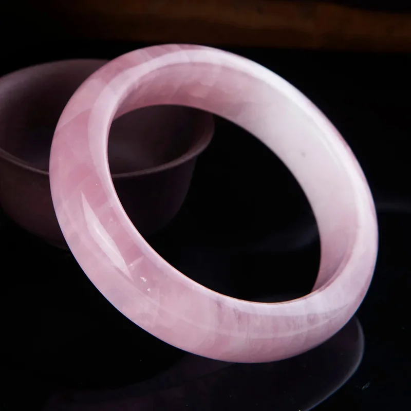 

Женский браслет из розового кварца, с натуральным драгоценным камнем, 55 мм, 56 мм, 57 мм, 58 мм, 59 мм, 60 мм, AAAAA
