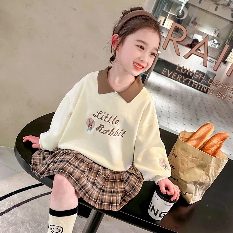 Свитер-поло с кроликом для девочек, новинка весны 2024, Модный пуловер для маленьких девочек
Свитер-поло с кроликом для девочек, новинка весны 2024, Модный пуловер для маленьких девочек